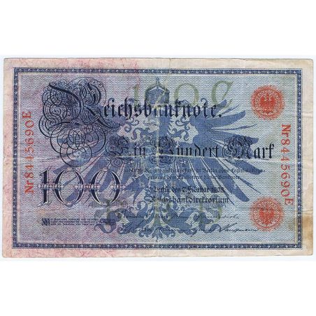 Billete Alemania 100 Mark 1908.  - 1