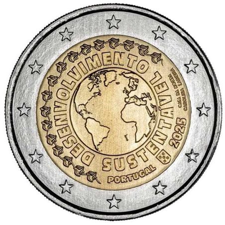 moneda conmemorativa 2 euros Portugal 2025 Desarrollo Sostenible  - 1