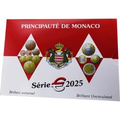 Cartera oficial euroset Monaco 2025. Nuevas monedas 1€ y 2€.  - 1