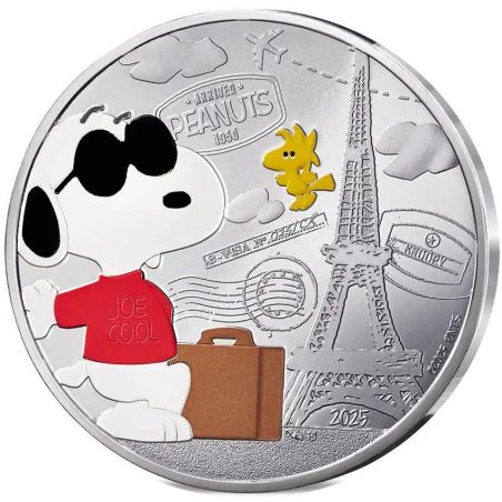 Francia 50€ y 10€ 2025 75 Aniversario Snoopy. Plata.