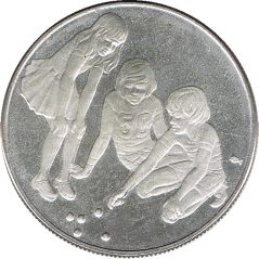 Moneda de plata Holanda 20 Gulden 1977 Oficina de Cambio.  - 1