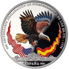 Moneda 2025 250 aniversario EEUU. Águila Calva. 10 euros Plata  - 1