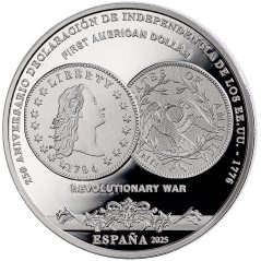 Moneda 2025 250 aniversario EEUU. First Dollar. 10 euros Plata  - 1