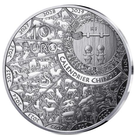 Francia 10€ 2026 Calendario chino Año del Caballo. Plata