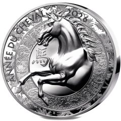 Francia 20€ 2026 Calendario chino Año del Caballo. Onza de Plata  - 1