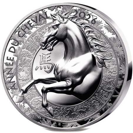Francia 20€ 2026 Calendario chino Año del Caballo. Onza de Plata  - 1