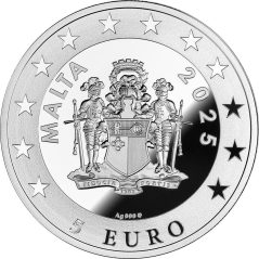Moneda onza de plata 5 Euro Malta 2025 Juicio de Midas. Porcelana