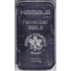 Lingote de plata pura de 100 gramos.  - 1