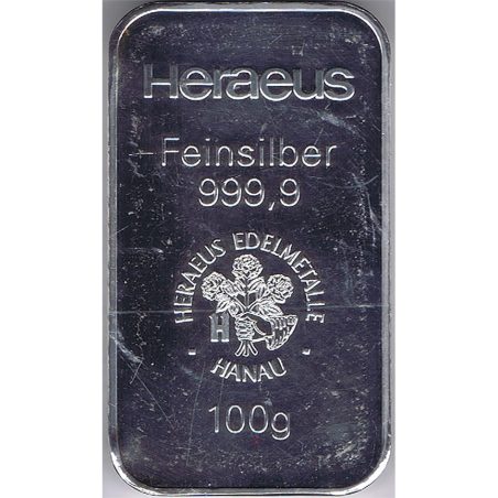 Lingote de plata pura de 100 gramos.  - 1