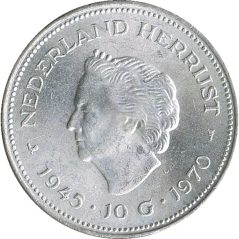 Moneda de plata Holanda 10 Gulden 1970 Liberación. SC  - 1