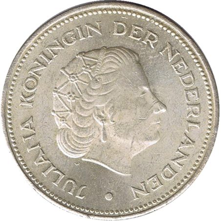 Moneda de plata Holanda 10 Gulden 1970 Liberación.