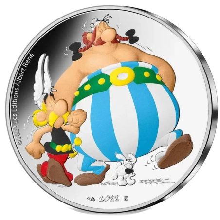 Francia 10€ 2022 Asterix y Obelix. Plata color.  - 1