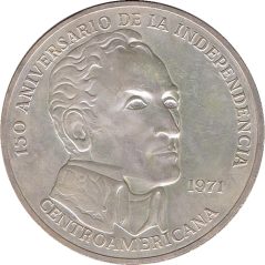Moneda de plata Panamá 20 Balboas 1970 Independencia.  - 1