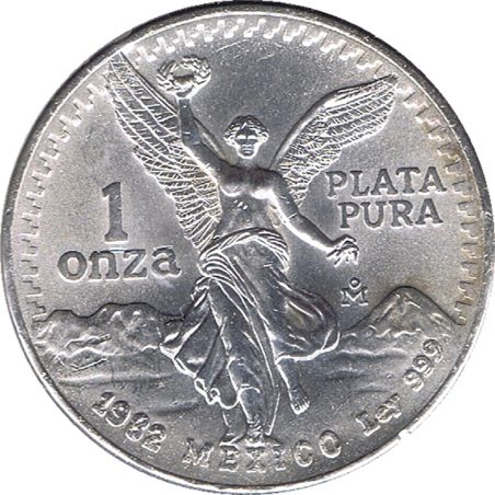 Moneda onza de plata Mexico 1982 Libertad  - 1