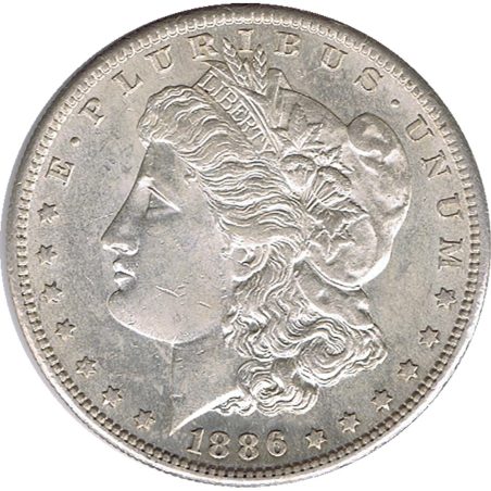 Moneda de plata 1$ Estados Unidos Morgan 1886.  - 1