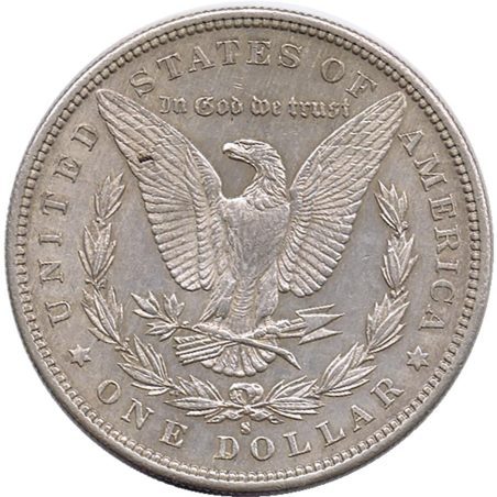 Moneda de plata 1$ Estados Unidos Morgan 1886.