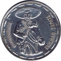 Moneda 2 onzas de plata Mexico Emiliano Zapata.  - 1