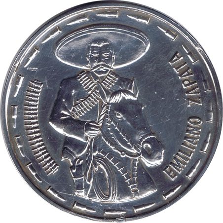 Moneda 2 onzas de plata Mexico Emiliano Zapata.  - 1