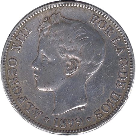 5 Pesetas Plata 1899 *99 Alfonso XIII SG V.  - 1