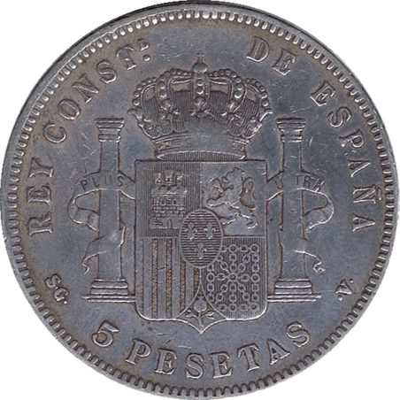 5 Pesetas Plata 1899 *99 Alfonso XIII SG V.