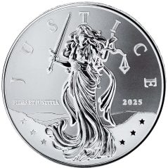 Moneda onza de plata 2 Dollars Niue 2025 Justicia.  - 1