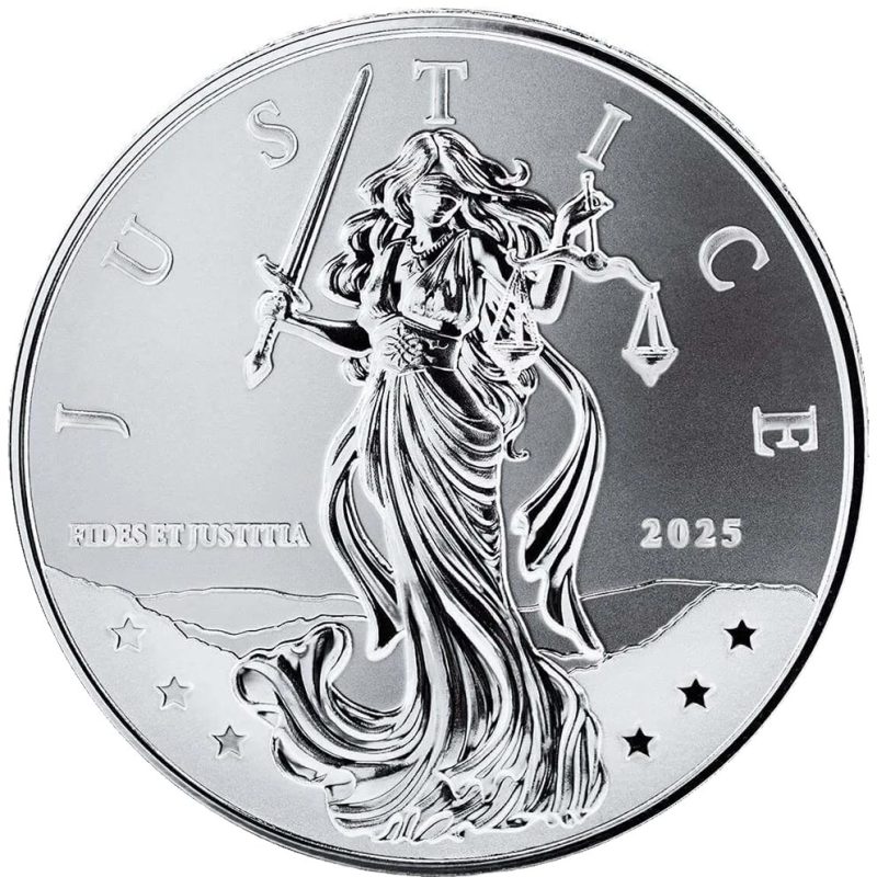 Moneda onza de plata 2 Dollars Niue 2025 Justicia.  - 1 Moneda onza de plata 2 Dollars Niue 2025 Justicia.  - 1