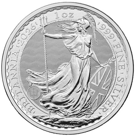 Moneda onza de plata Britannia 2 Pounds Inglaterra 2026.  - 1