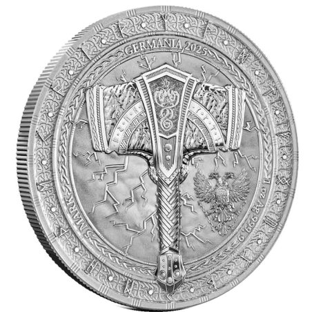 Moneda onza de Plata 5 Mark Alemania 2025 Martillo de Thor.