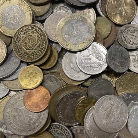 Lote de 1 kilogramo de monedas variadas  - 1