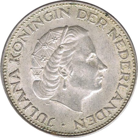 Moneda de plata Holanda 2.5 Gulden Reina Juliana.