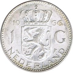 Moneda de plata Holanda 1 Gulden Reina Juliana.  - 1