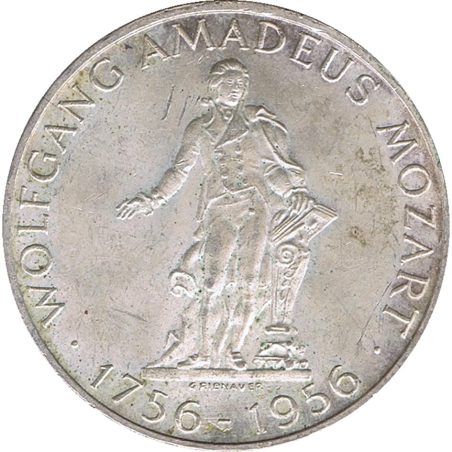 Moneda de plata 25 schillings Austria 1756-1956 Mozart.  - 1