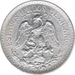 Moneda de plata 50 Centavos México 1944