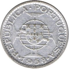 Moneda de plata 3 Escudos Timor Portugal 1958