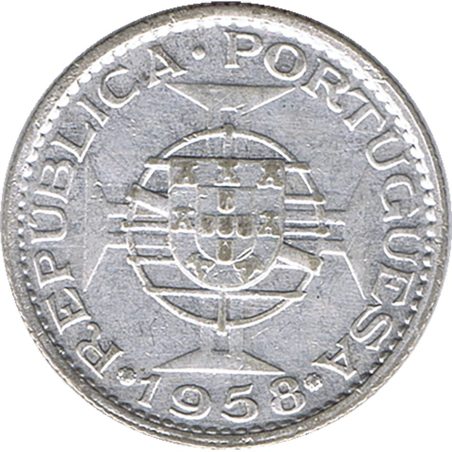Moneda de plata 3 Escudos Timor Portugal 1958