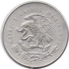Moneda de plata 25 Centavos México 1953.