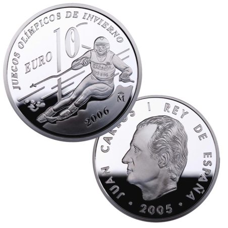 Moneda 2005 JJOO Invierno 2006 Turín. 10 euros. Plata.  - 1