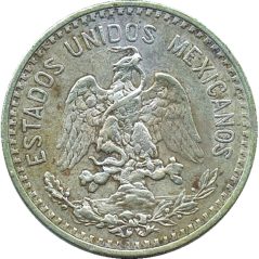 Moneda de plata 20 Centavos México 1907.