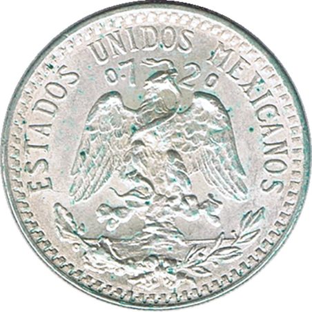 Moneda de plata 20 Centavos México 1933.