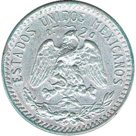 Moneda de plata 20 Centavos México 1941.