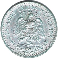 Moneda de plata 20 Centavos México 1942.