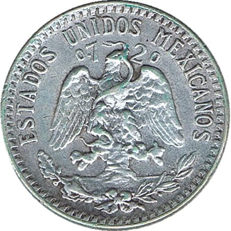 Moneda de plata 20 Centavos México 1943.