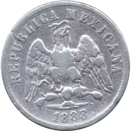 Moneda de plata 10 Centavos México 1888 Ciudad de México.  - 1
