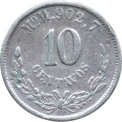 Moneda de plata 10 Centavos México 1888 Ciudad de México.