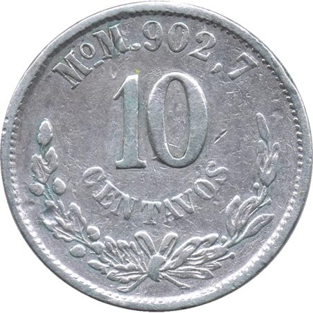 Moneda de plata 10 Centavos México 1888 Ciudad de México.