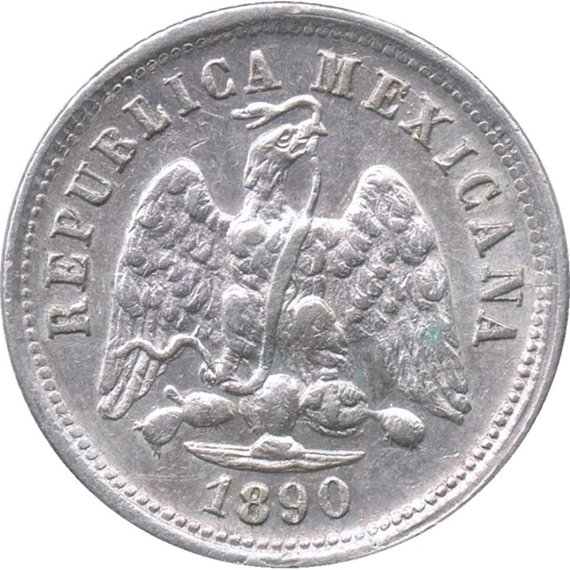 Moneda de plata 10 Centavos México 1890 Zacatecas. - 2 Moneda de plata 10 Centavos México 1890 Zacatecas. - 2