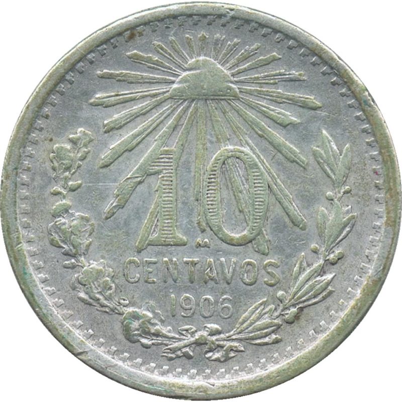 Moneda de plata 10 Centavos México 1906. - 1 Moneda de plata 10 Centavos México 1906. - 1