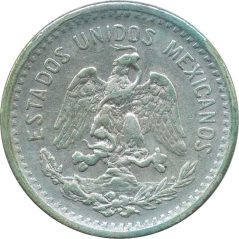 Moneda de plata 10 Centavos México 1906.