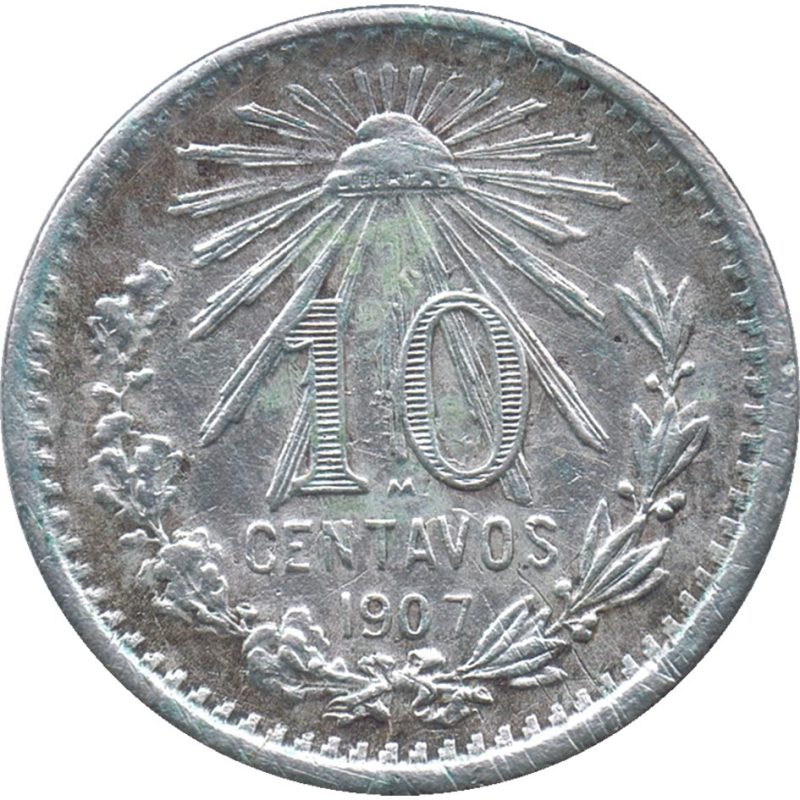 Moneda de plata 10 Centavos México 1907. - 1 Moneda de plata 10 Centavos México 1907. - 1