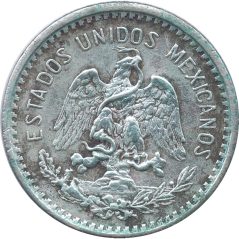 Moneda de plata 10 Centavos México 1907.